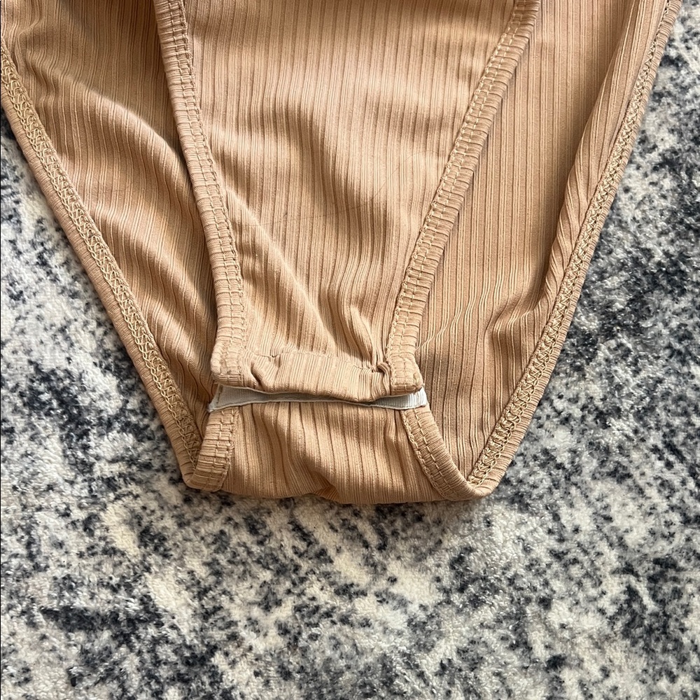 Tan Ribbed Bodysuit - Picture 2 of 4